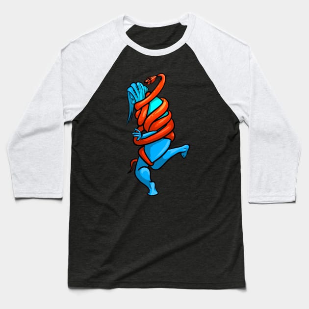 Social Snake Baseball T-Shirt by corykerr